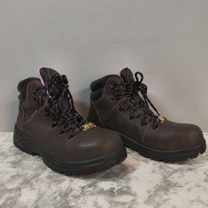 Avenger Women's Framer Brown/Pink Waterproof Composite Toe Work Boots Size 10M